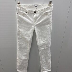Paige Jeans Womens 30 White Stretch Denim Slim Straight 5Pocket Made in USA